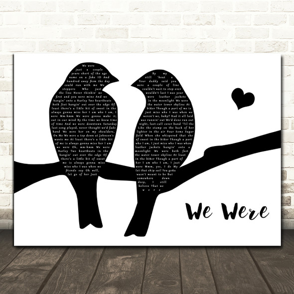 Keith Urban We Were Black & White Lovebirds Song Lyric Print