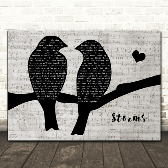 Railroad Earth Storms Music Script Lovebirds Song Lyric Print