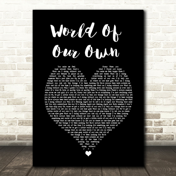 Westlife World Of Our Own Black Heart Song Lyric Print