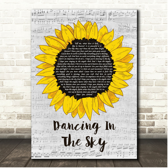 Samantha Harvey Dancing In The Sky Script Sunflower Song Lyric Print