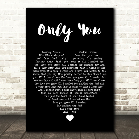 Yazoo Only You Black Heart Song Lyric Print