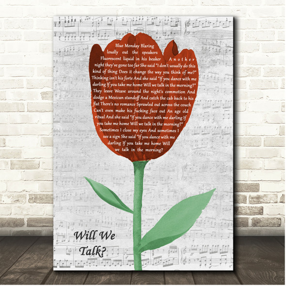 Sam Fender Will We Talk Script Tulip Song Lyric Print
