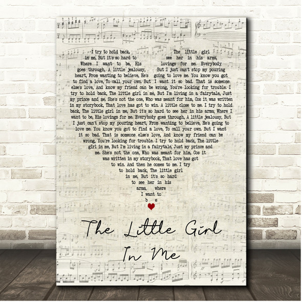 Judy Cheeks The Little Girl In Me Script Heart Song Lyric Print