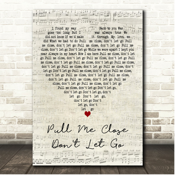 Lucero Pull Me Close Dont Let Go Script Heart Song Lyric Print