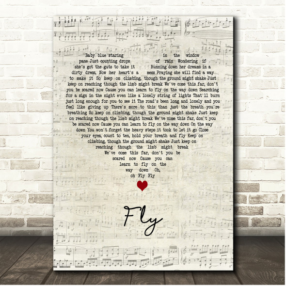 Maddie & Tae Fly Script Heart Song Lyric Print