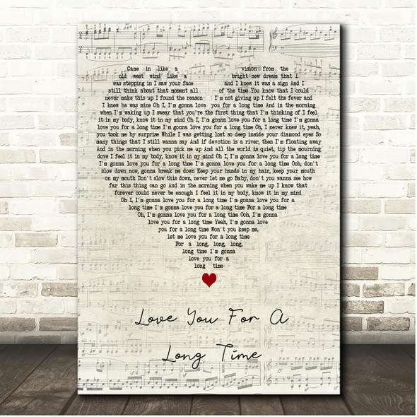 Maggie Rogers Love You For A Long Time Script Heart Song Lyric Print