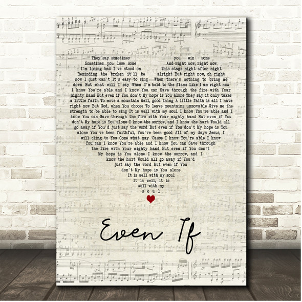 MercyMe Even If Script Heart Song Lyric Print