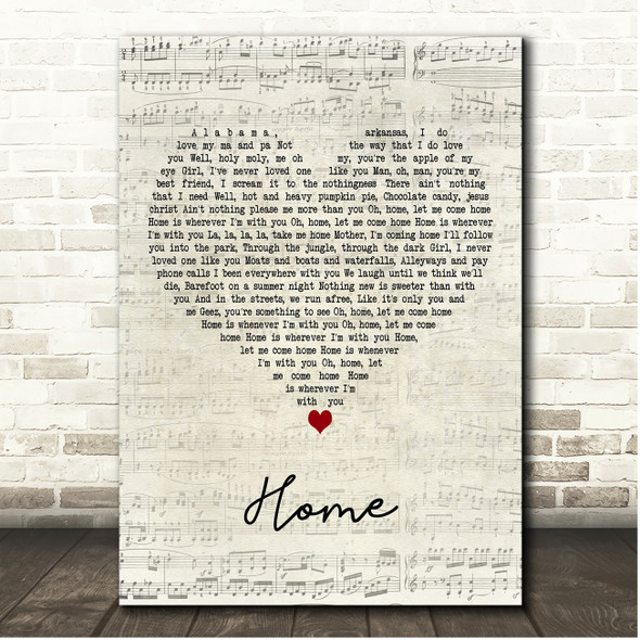 Paravi Das Home Script Heart Song Lyric Print