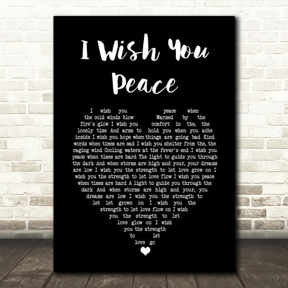 Eagles I Wish You Peace Black Heart Song Lyric Music Art Print