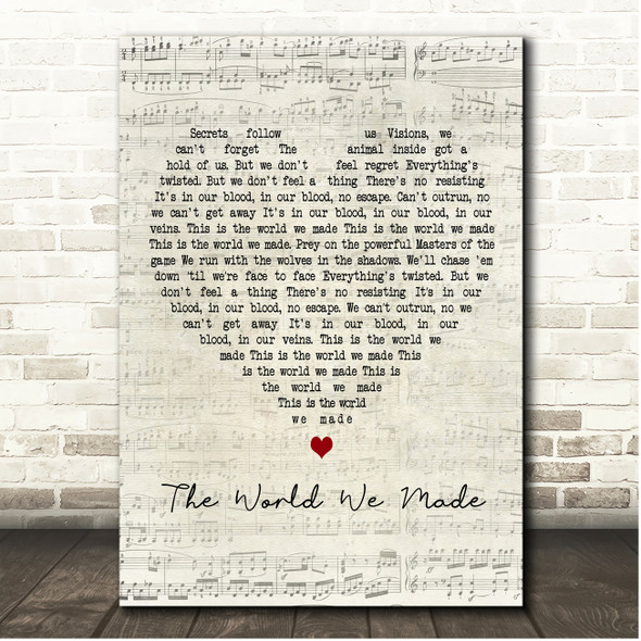 Ruelle The World We Made Script Heart Song Lyric Print