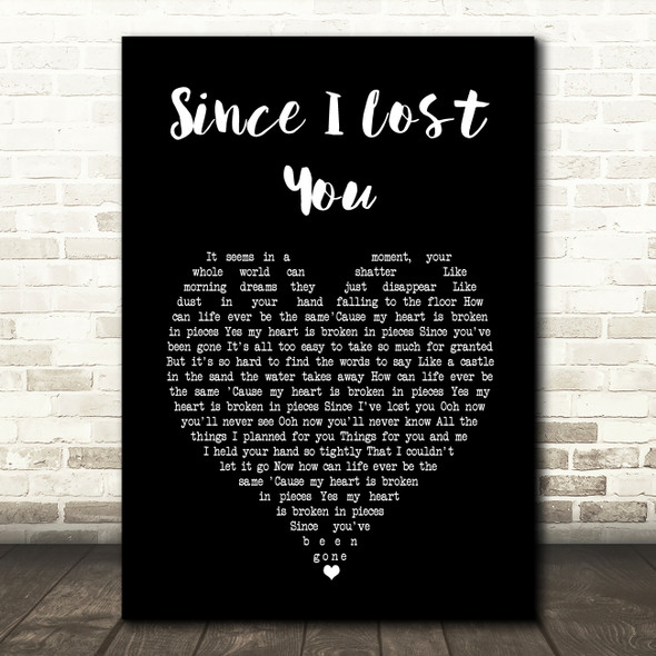 Genesis Since I Lost You Black Heart Song Lyric Music Art Print