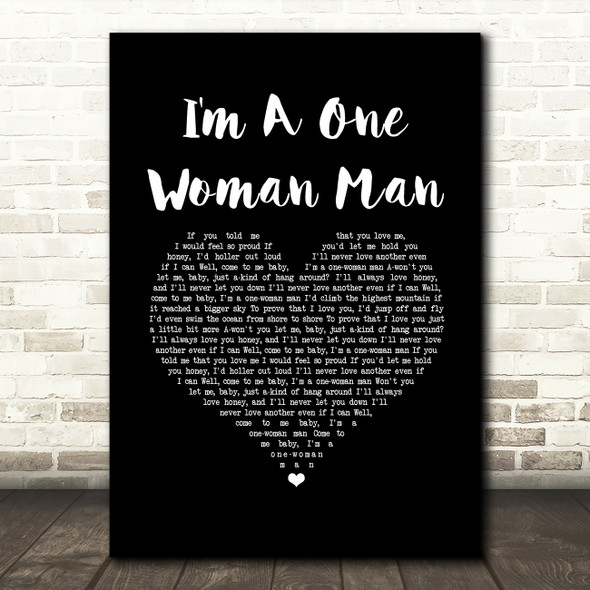 George Jones I'm A One Woman Man Black Heart Song Lyric Music Art Print