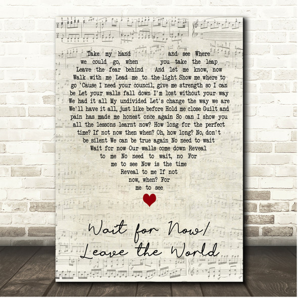 The Cinematic Orchestra Wait for Now Leave the World Script Heart Song Lyric Print