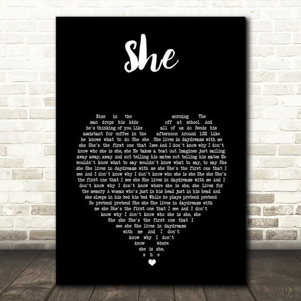 Harry Styles She Black Heart Song Lyric Music Art Print