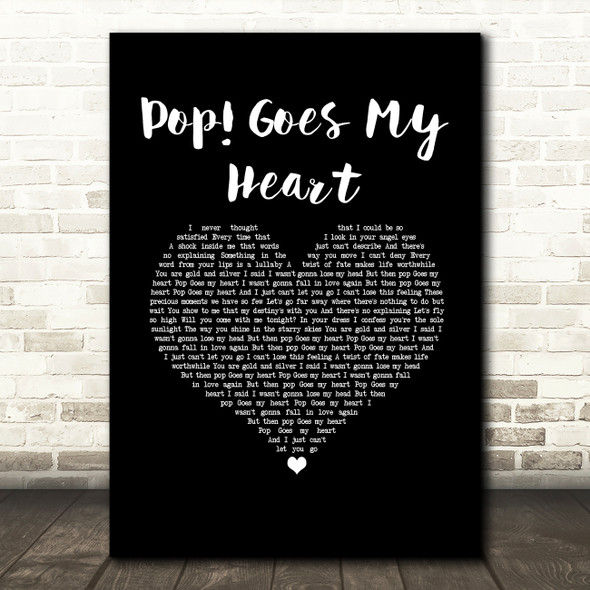 Hugh Grant Pop! Goes My Heart Black Heart Song Lyric Music Art Print