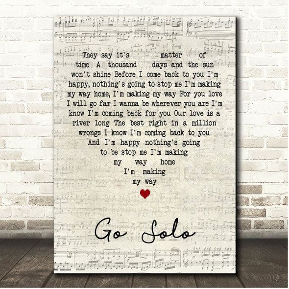 Tom Rosenthal Go Solo Script Heart Song Lyric Print