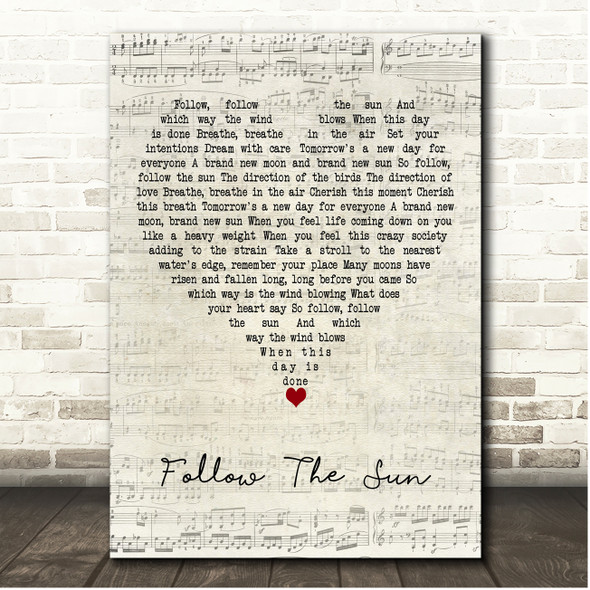 Xavier Rudd Follow The Sun Script Heart Song Lyric Print