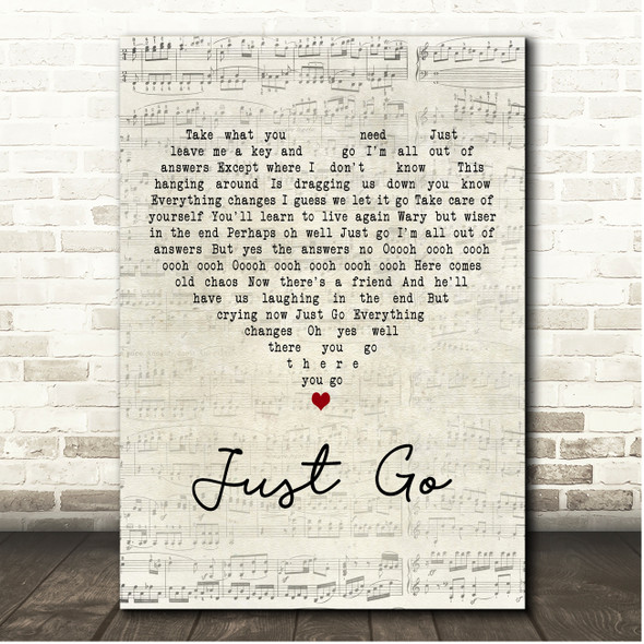 Boz Scaggs Just Go Script Heart Song Lyric Print