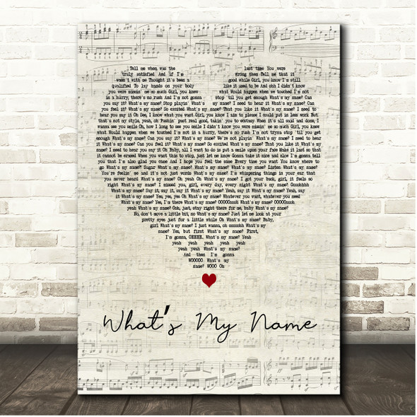 Brian McKnight Whats My Name Script Heart Song Lyric Print