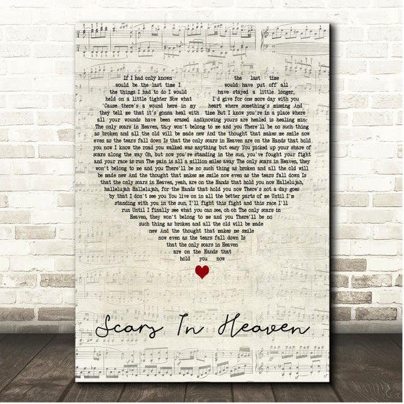 Counting Crows Scars In Heaven Script Heart Song Lyric Print