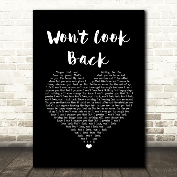 Josh Groban Won't Look Back Black Heart Song Lyric Music Art Print