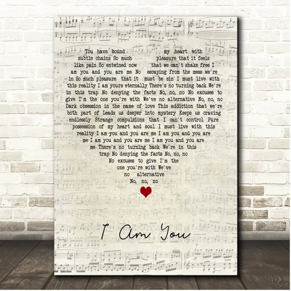 Depeche Mode I Am You Script Heart Song Lyric Print