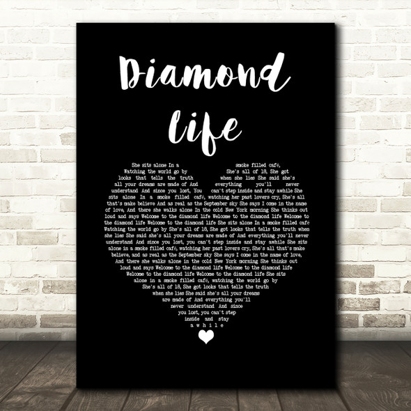 Julie McKnight Diamond Life Black Heart Song Lyric Music Art Print