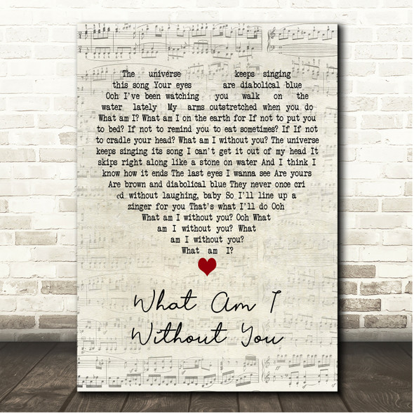 Elbow What Am I Without You Script Heart Song Lyric Print