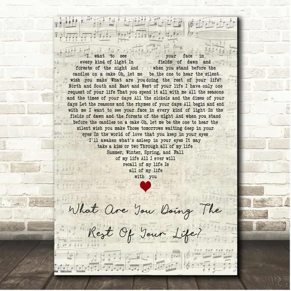 Frank Sinatra What Are You Doing The Rest Of Your Life Script Heart Song Lyric Print