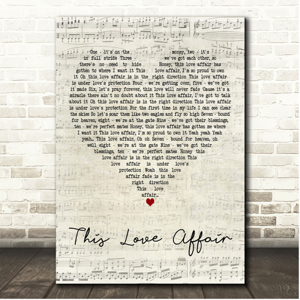 Gloria Gaynor This Love Affair Script Heart Song Lyric Print