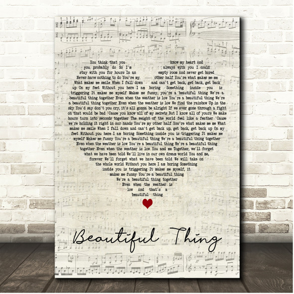 Grace VanderWaal Beautiful Thing Script Heart Song Lyric Print