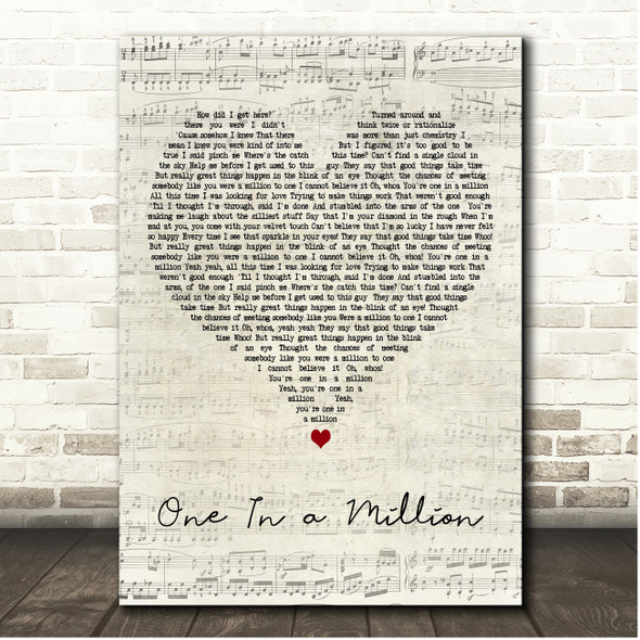 Hannah Montana One In a Million Script Heart Song Lyric Print