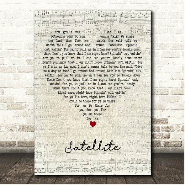 Harry Styles Satellite Script Heart Song Lyric Print
