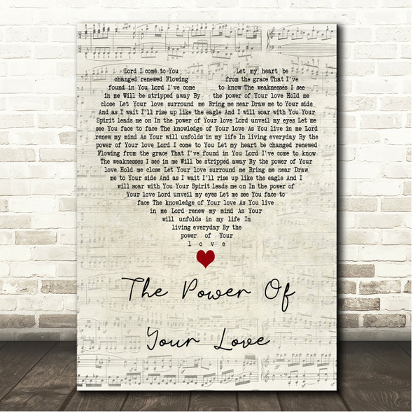 Hillsong The Power Of Your Love Script Heart Song Lyric Print