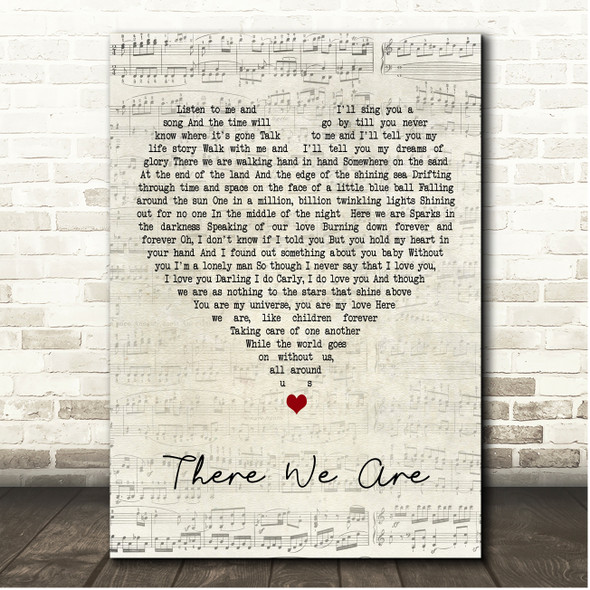 James Taylor There We Are Script Heart Song Lyric Print