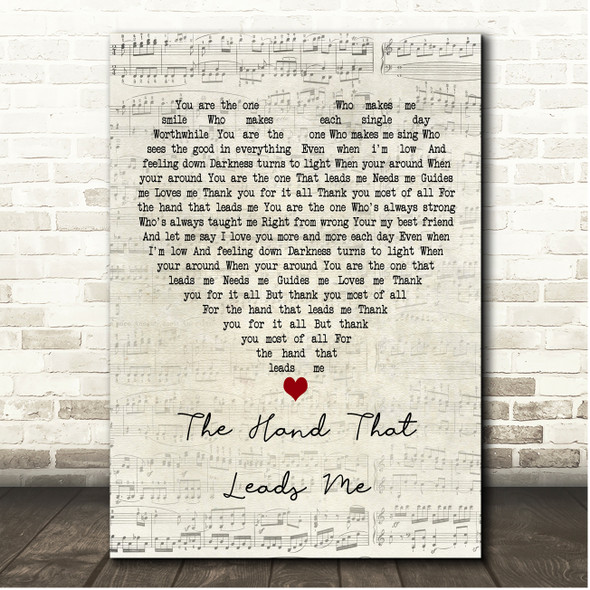 Jane McDonald The Hand That Leads Me Script Heart Song Lyric Print
