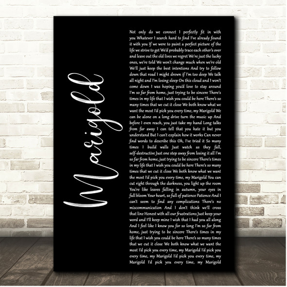 Chunk! No, Captain Chunk! Marigold Black Script Song Lyric Print