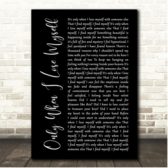 Depeche Mode Only When I Lose Myself Black Script Song Lyric Print