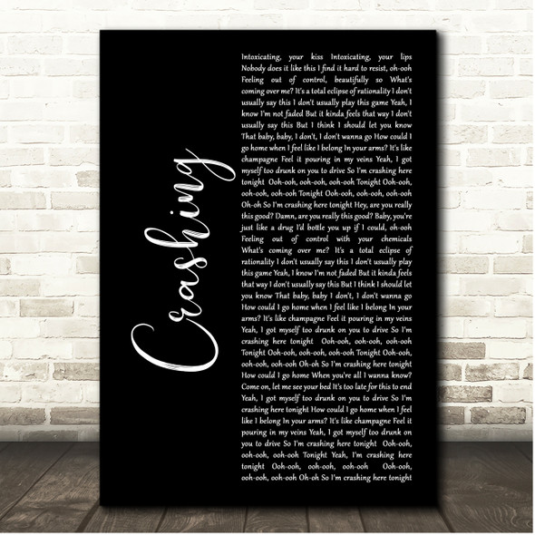 ILLENIUM Crashing Black Script Song Lyric Print