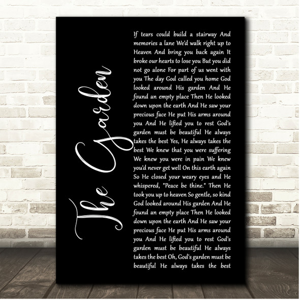 Jimmy Scott The Garden Black Script Song Lyric Print