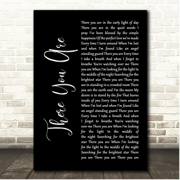 Martina McBride There You Are Black Script Song Lyric Print