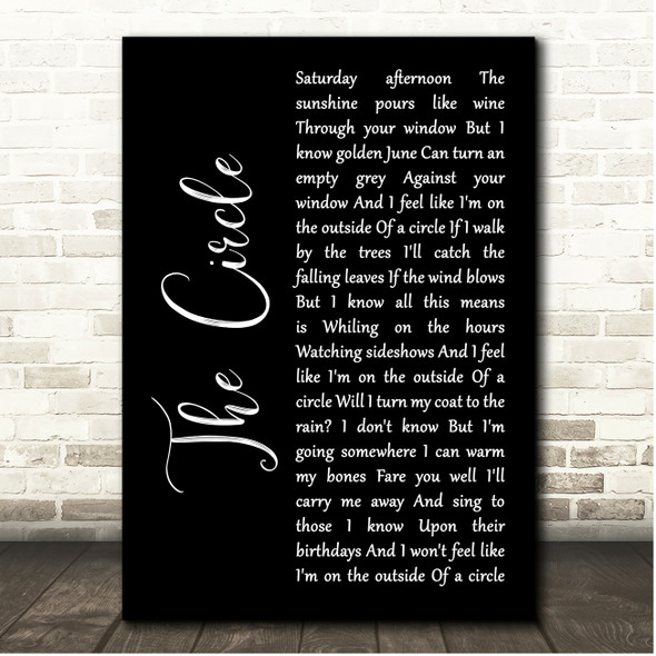 Ocean Colour Scene The Circle Black Script Song Lyric Print