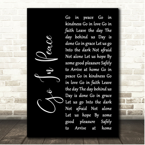 Sam Baker Go In Peace Black Script Song Lyric Print