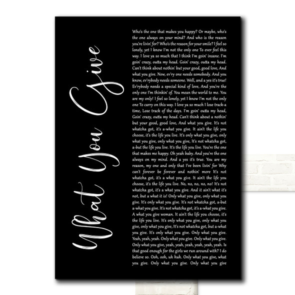 Tesla What You Give Black Script Song Lyric Print