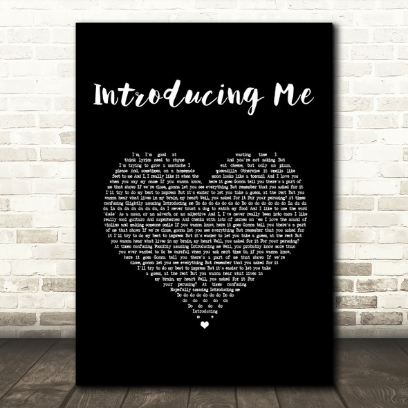 Nick Jonas Introducing Me Black Heart Song Lyric Music Art Print