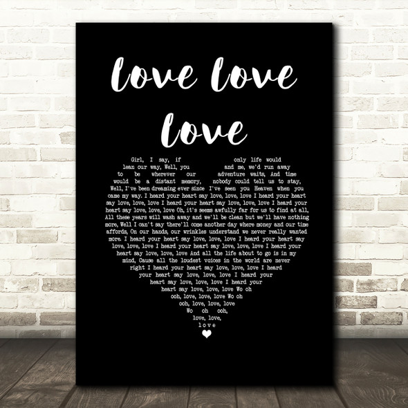 Avalanche City Love Love Love Black Heart Song Lyric Music Art Print