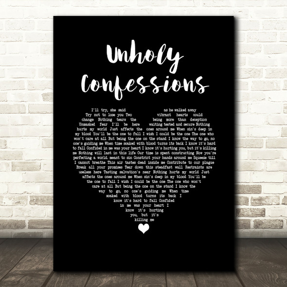 Avenged Sevenfold Unholy Confessions Black Heart Song Lyric Music Art Print