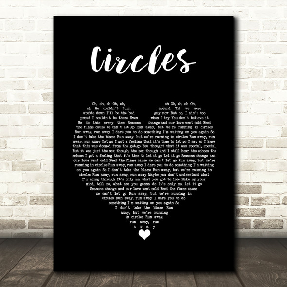 Post Malone Circles Black Heart Song Lyric Music Art Print