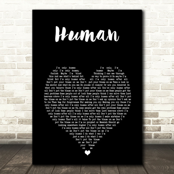 Rag'n'Bone Man Human Black Heart Song Lyric Music Art Print