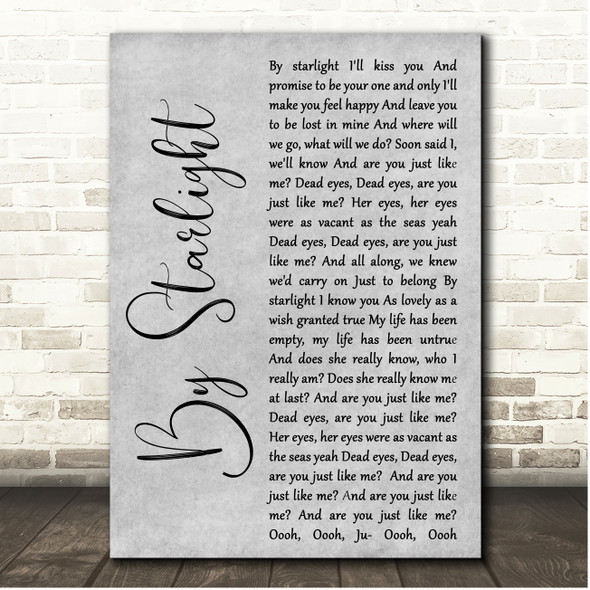 The Smashing Pumpkins By Starlight Grey Rustic Script Song Lyric Print